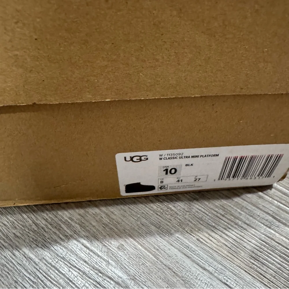 UGG Classic Ultra Mini Platform Black Suede Boots